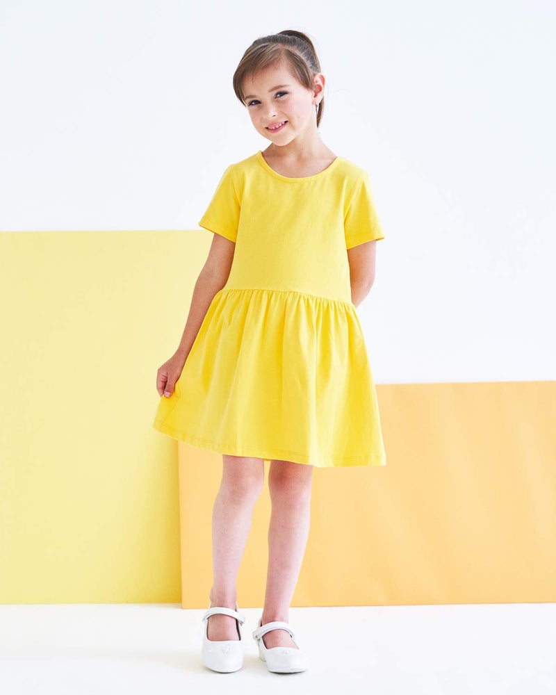 HowJoJo Girls Cotton Summer Dresses Short Sleeve Casual Dress Aline Swing Skater Dresses Black 5T - Image 3
